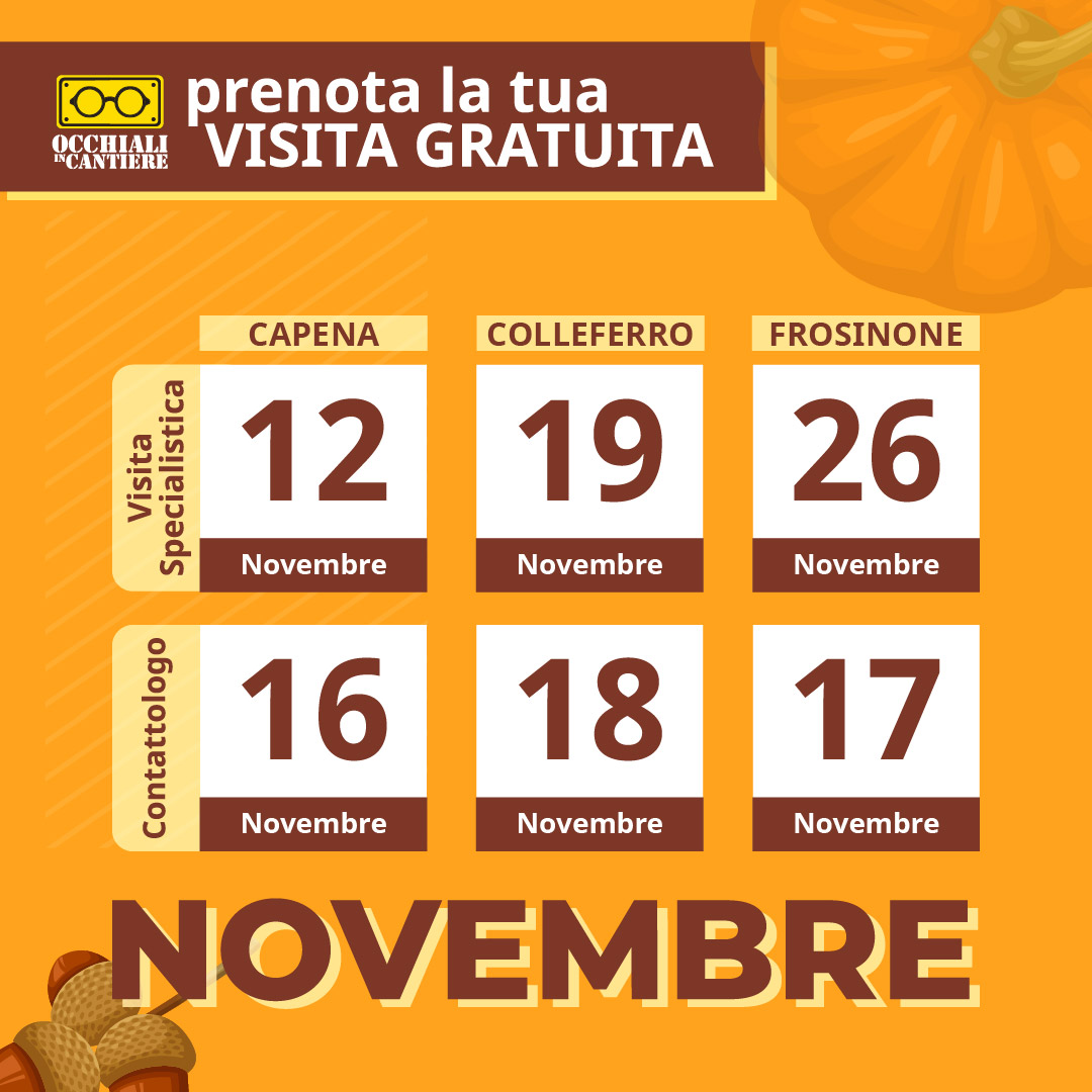 Locandina con date appuntamenti